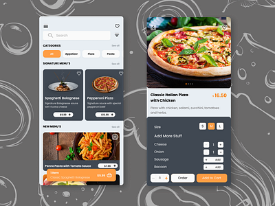 Italian Food App - Exploration exploration mobile app ui ui design ui ux design ux design