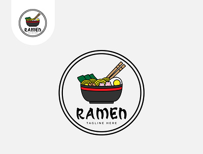 Ramen Logo app brand branding company design food icon illustration logo ramen ui ux vector