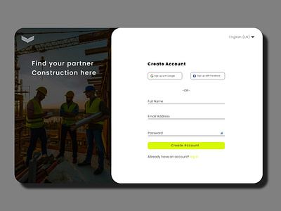 Landing page sign up