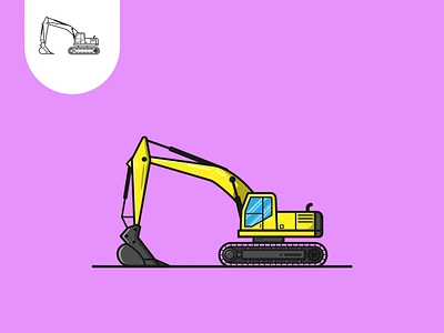 Excavator Logo app branding company design excavator icon illustration logo mining ui ux vector