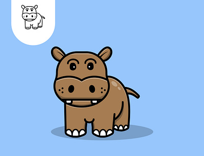 Hippopotamus mascout logo app branding company design hippopotamus icon illustration logo mascout ui ux vector