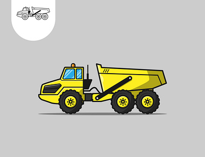 artiulated dump truck logo app articulated branding company design dumptruck icon illustration logo ui ux vector