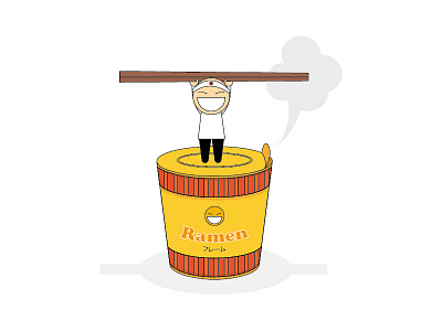 Let's eat ramen! happy illustration illustrator noodles ramen vector