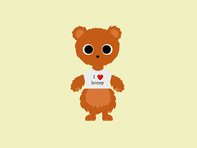 Dedicated Bear bear cute flat design honey illustration illustrator t shirt