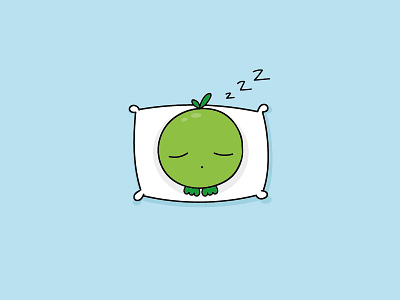 Sleeping Pea cute flat design illustration illustrator pea pillow sleeping