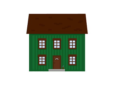 Green House flat design home house illustration illustrator