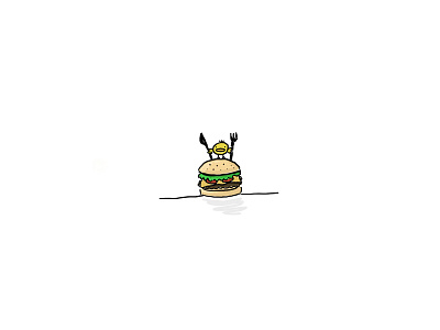 Hungry adobe chicken cute hamburger illustration ipad pro photoshop