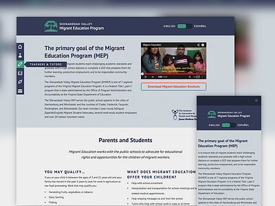 Migrant Education bilingual fixed nav flat responsive web design webflow
