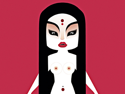 Kabuki W. flat design illustration illustrator ilustración vector art