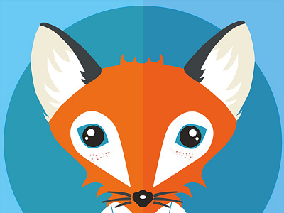 Fantastic Mr Fox flat design head illustration illustrator vector art