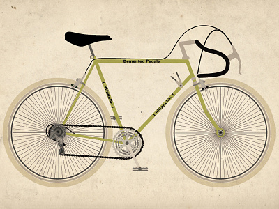 Demented Pedals bianchi bikes flat design illustration