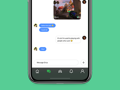 Mobile Chat w/ Menu chat chat app emoji interface ios menu messages ui