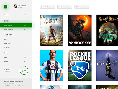 My Games & Apps - Xbox Dashboard Update app design design update games interaction interface menu ui xbox xbox dashboard
