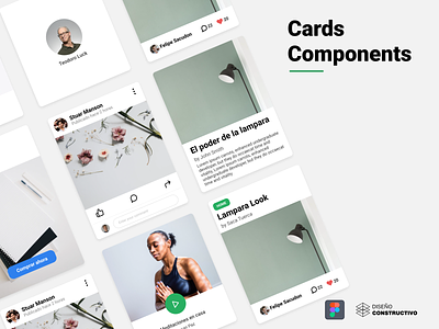 Card Component - Figma app cards community components concept creative design figma free mobile ui web