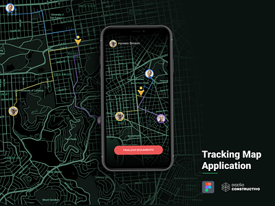 Tracking Map App - P2 animation app concept design iphone x mapbox maps mobile share tracking tracking app ui