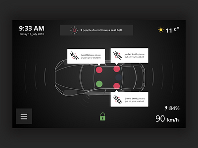 App for car - Safety [Concept] app app for car car concept safety screen car sketck