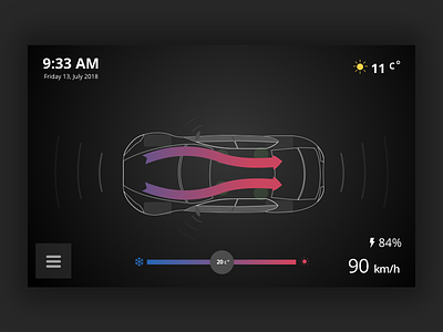 App for car - Safety [Concept] - A/C app app for car car concept dribbble illustration safety screen car sketck