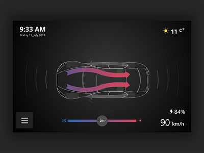 App for car - Safety [Concept] - A/C app app for car car concept dribbble illustration safety screen car sketck