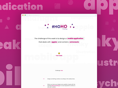 Web Page - hohochallenge.com animation app challenge design flayer hohochallenge icons illustration mobile sketch watch web
