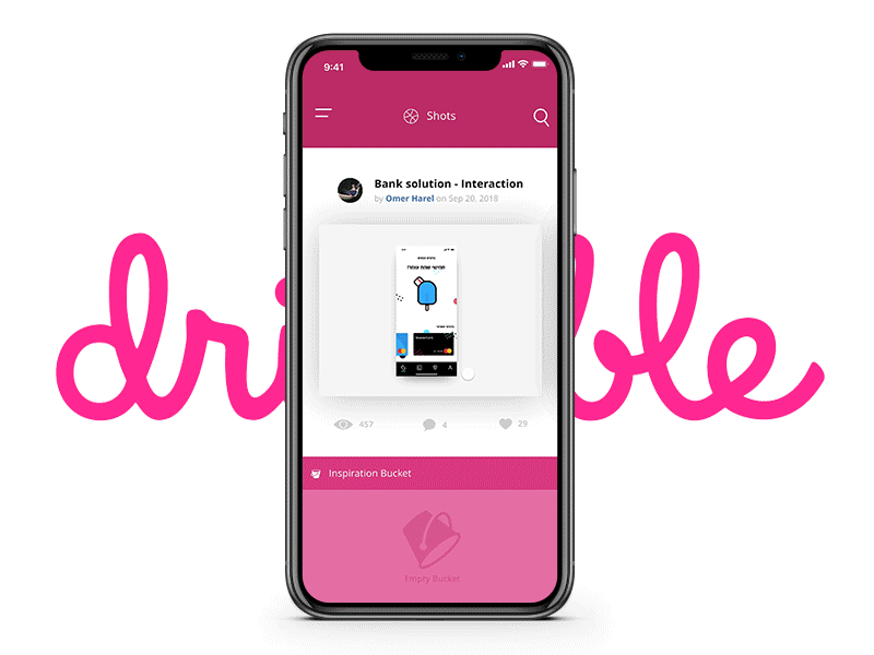 Save Shot in Bucket - [Concept] app concept design dribbble invision invisionstudio iphone x mobile