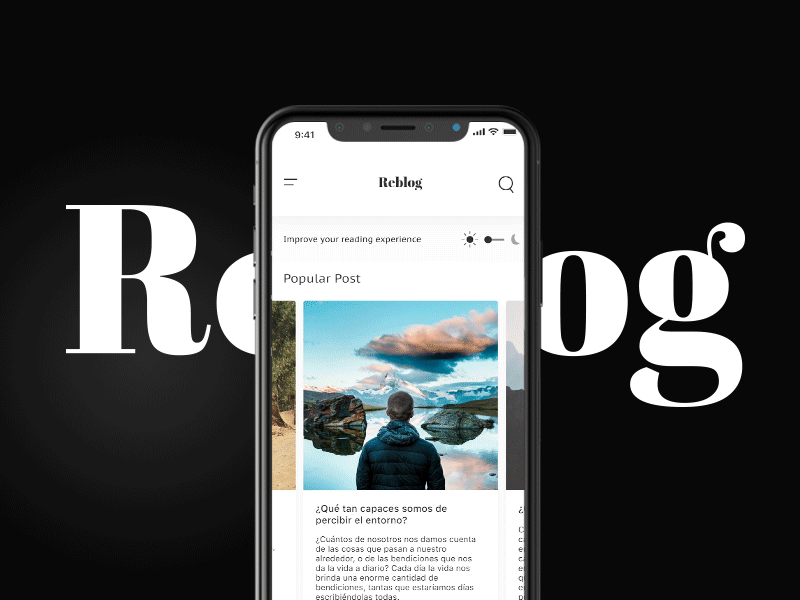 Reblog Night - Interaction concept animation app concept design invision invision studio iphone x mobile sketch typography ui
