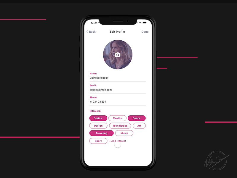 Interaction to add a tag add app design interaction invision invision studio iphone x mobile tags ui