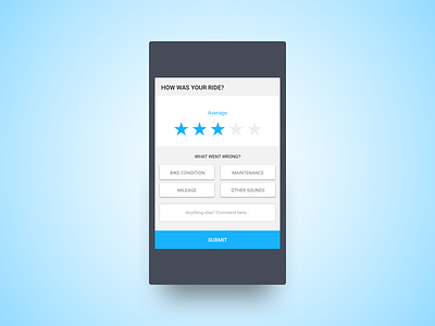 Rating and Feedback customer feedback form rating review ride