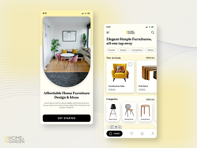 Furniture E-commerce - Mobile App app branding design graphic design logo typography ui ux vector