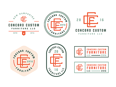 CCF Color Options branding furniture logo logo design monogram start up typography vintage