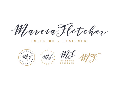 Marica Fletcher Interior Design identity initials interior designer logo personal logo
