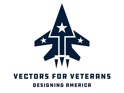 Vectors for Veterans brand branding identity jet logo logo design military non profit