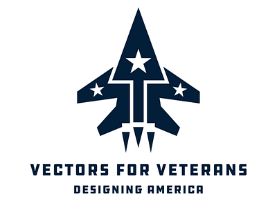 Vectors for Veterans brand branding identity jet logo logo design military non profit