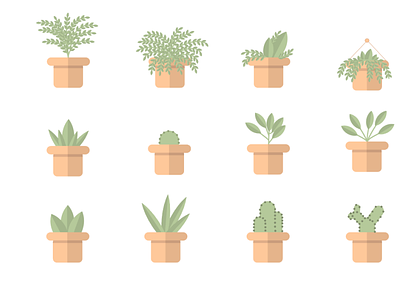 Illustration of potted flowers