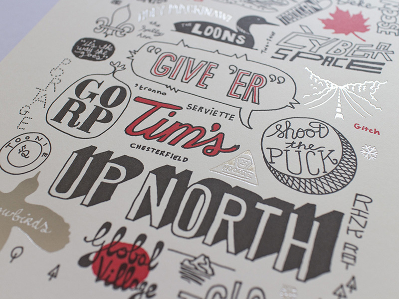 Canadiana Letterpress Print: Colloquialisms print letterpress hot-stamp foil hand-lettering lettering typography