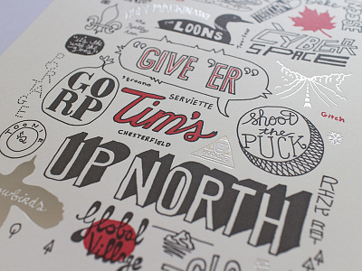Canadiana Letterpress Print: Colloquialisms foil hand lettering hot stamp lettering letterpress print typography