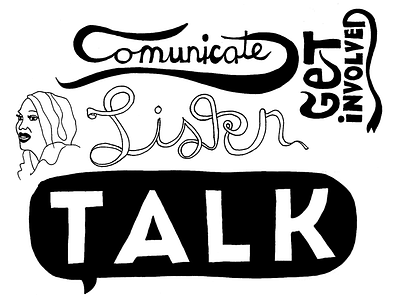 YMCA Peace Campaign Assets communicate get involved lettering listen talk typography