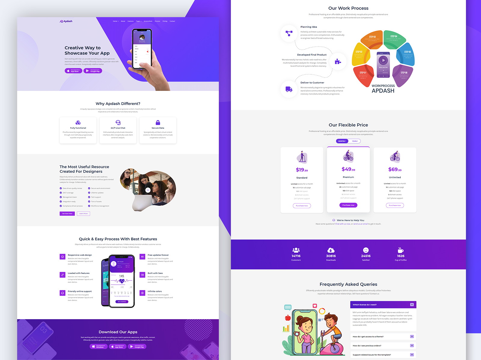 Apdash - App Landing Page Template by HtmlLover on Dribbble