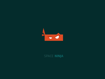 Space Ninja branding logo minimal ninja orange space typography