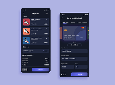 Day 02/100 (Credit Card Checkout) - Daily UI Challenge cart ui checkout checkout page credit card credit card checkout daily ui daily ui challenge ecommerce app ui payment page shopping cart ui ui design uiux