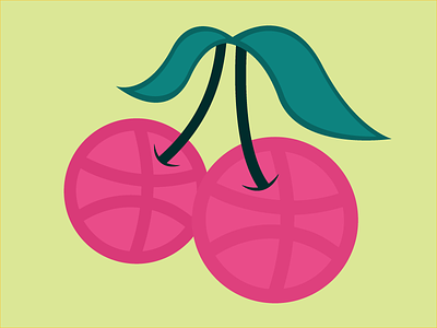 Dribbble cherry debut drafted dribbble icon illustration vector