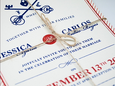 Jess & Carlos Wedding Invitation invite print design silkscreen typography wedding