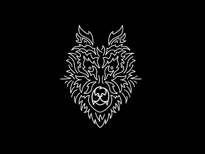 Wolf illustration linework logo logotype wolf