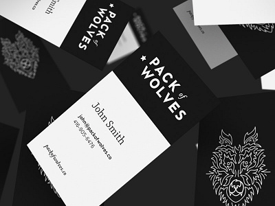 Pack Of Cards branding business cards identity design illustration logo pack of wolves print typography