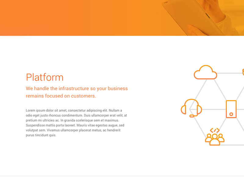 Orange Layout responsive design site design icons web design website typography design