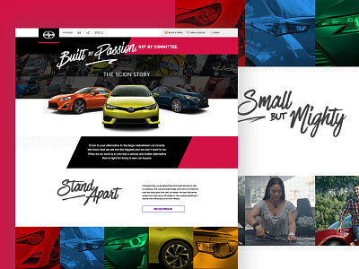 Scion Redesign Concept automotive handwritten type scion uiux visual design web design