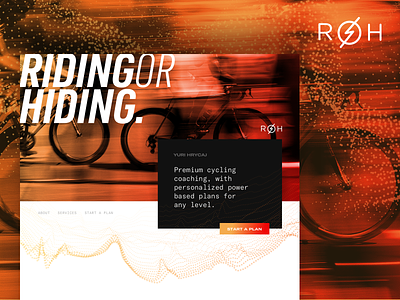 ROH Cycling branding cycling design gradient logo particles typography ui ux web design