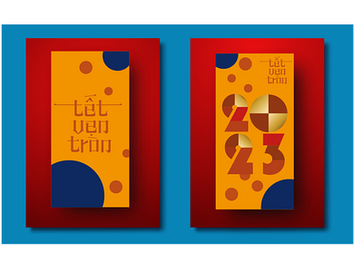 Envelopes 2023 branding design envelopes graphic design illustration new year red tet typography