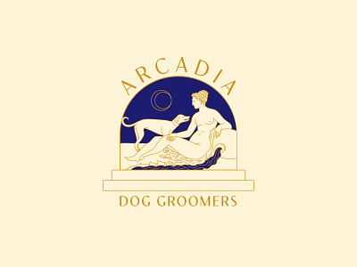 Arcadia Dog Groomers branding design illustration lettering logo typography vector
