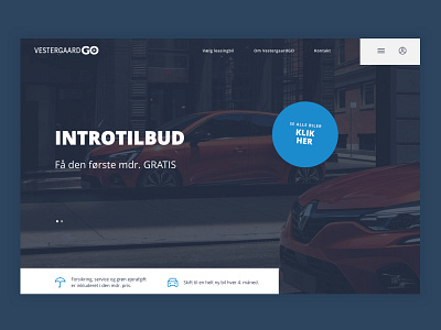 Vestergaard GO - Hero autohuset vestergaard cars design minimal ui uidesign ux web webdesign website