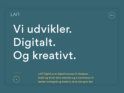 LAIT Hero agency design digital minimal ui uidesign ux webdesign website
